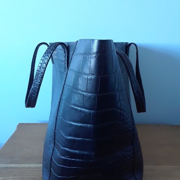 Kurt Geiger London Black Croc Embossed Leather Tote - Picture 7 of 16